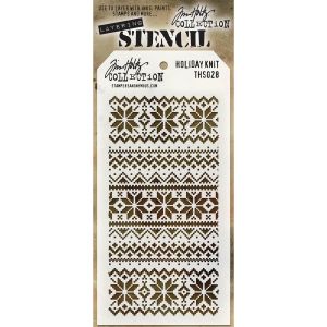 Tim Holtz Layered Stencil 4.125inchX8.5inch Holiday Knit