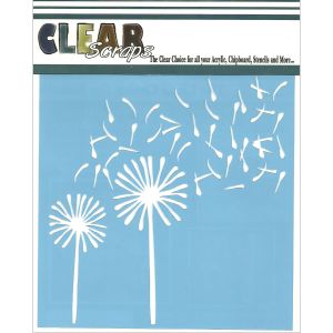 Clear Scraps Stencils 6 inch X6 inch Dandelion Wind