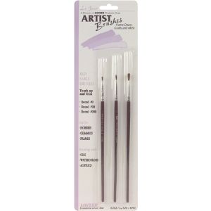 Red Sable Artist Brush Set Of 3 Per Pkg