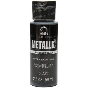FolkArt Metallic Acrylic Paint 2oz Sequin Black