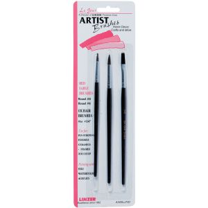 Red Sable Artist Brush Set 3 Per Pkg