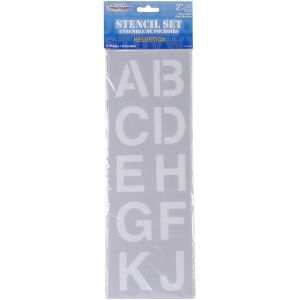 Stencil Sheet Set 13 inch X4.5 inch 6 Per Pkg Alphabet Numbers and Symbols 2 inch 