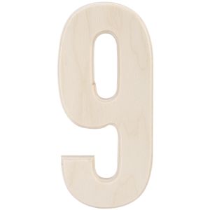 Baltic Birch University Font Letters and Numbers 5.25 inch 9