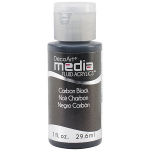 DecoArt Media Fluid Acrylics Paint 1oz Carbon Black Series 1