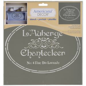 Americana Decor Stencil 12 inch X12 inch The French Inn