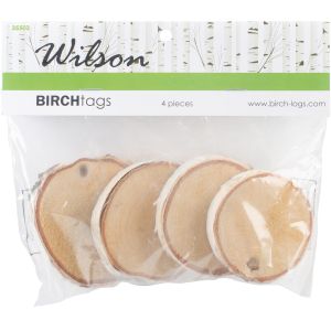 Natural White Birch Tags 4 Per Pkg -1.75 inch To 2.75 inch 