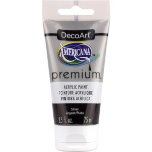 Americana Premium Acrylic Metallic Paint Tube 2.5oz Silver