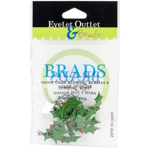 Eyelet Outlet Shape Brads 12 Per Pkg Holly