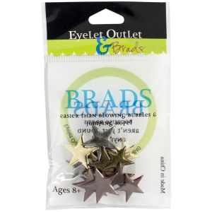 Eyelet Outlet Shape Brads 12 Per Pkg Star