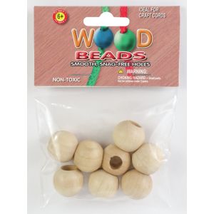 Round Wood Beads 20mm 8 Per Pkg Natural