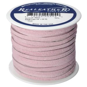 Realeather Crafts Suede Lace .125 inch X25yd Spool Pink