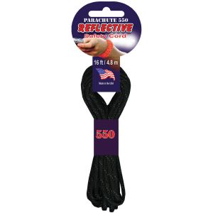Parachute Cord 4mmX16'-Reflective Black