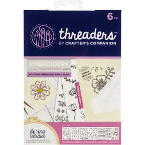 Crafter S Companion Threaders Embroidery Transfer Sheets Spring Collection 8 inch X8 inch 6 Per Pkg