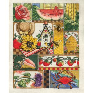 Janlynn Counted Cross Stitch Kit 11 Inch X14 Inch Summer Montage 14 Count