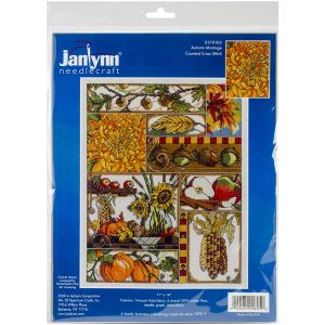 Janlynn Counted Cross Stitch Kit 11Inch X14Inch Autumn Montage 14 Count
