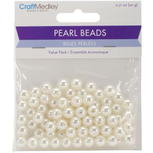 Pearl Beads Value Pack-8mm Ivory 80 Per Pkg 