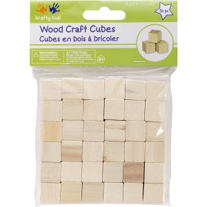 Craftwood Cubes .625 inch 36 Per Pkg -Natural