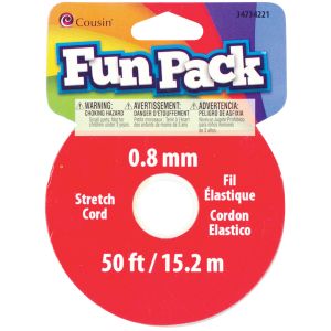Fun Pack Stretch Cord Spool .8mmX50'-Clear