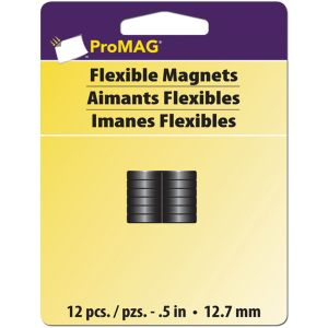 ProMag Flexible Round Magnets.5 Inch 12 Per Pkg