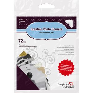 Scrapbook Adhesives Paper Photo Corners Self-Adhesive 72 Per Pkg -.5 inch Variety Pack