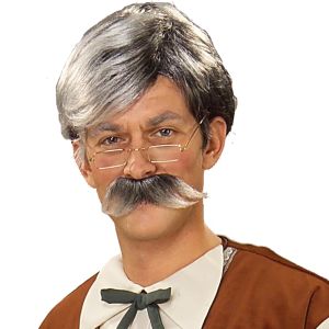 Geppetto Wig and Moustache Grey