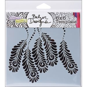 Crafter s Workshop Template 6 inch X6 inch Peacock Feathers