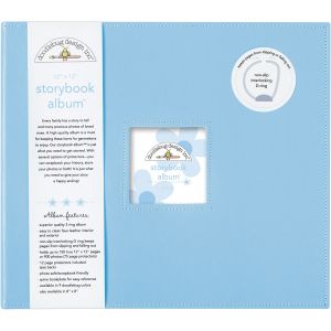 Doodlebug Storybook D Ring Album 12 inch X12 inch Bubble Blue