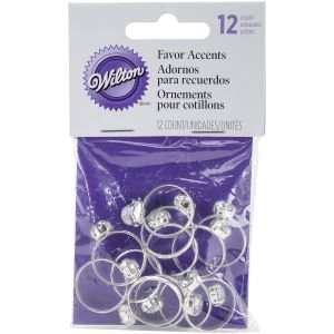 Engagement Rings .75 inch 12 Per Pkg Silver