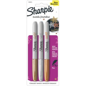 Sharpie Metallic Fine Point Permanent Markers 3 Per Pk