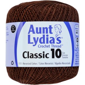 Aunt Lydia S Classic Crochet Thread Size 10 Fudge Brown