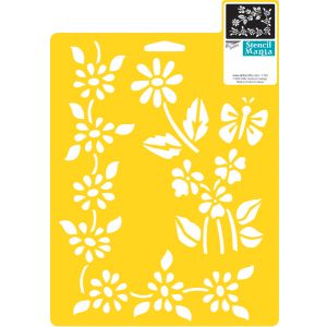 Stencil Mania Stencil 7 inch X10 inch Floral Accents