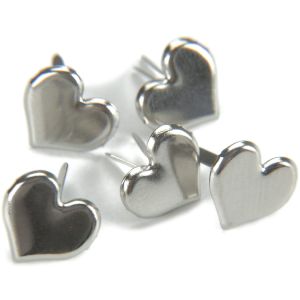 Creative Impressions Metal Paper Fasteners 50 Per Pkg -Hearts - Silver