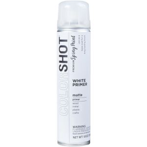 Colorshot Aerosol Spray Paint Primer 10Oz White Matte