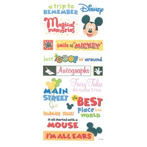 Disney Mickey Stickers and Borders Themepark Phrase