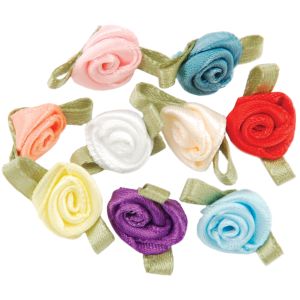 Offray Ribbon Roses 40 Per Pkg Assorted Colors