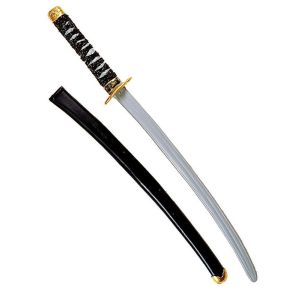 Rubies Ninja Sword 30 inch Blk Gold Plastic Ninja Warrior Hand Held Costume Weapon Prop