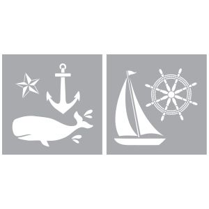 Americana Decor Stencil 8 inch X8 inch 2 Per Pkg Nautical