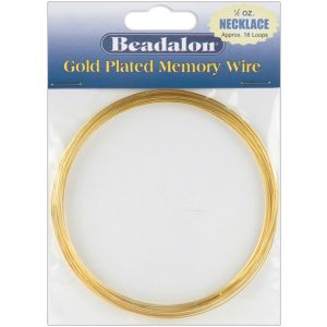Memory Wire Necklace .62Mm .5Oz Gold Plated 18 Coils