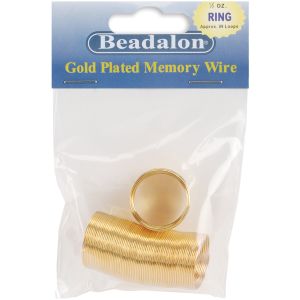 Memory Wire Ring .62mm .5oz Gold Plated 99 Coils