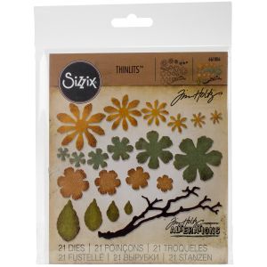 Sizzix Thinlits Dies By Tim Holtz 21 Per Pkg Small Tattered Florals