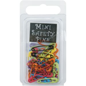 Mini Painted Safety Pins .75 inch 50 Per Pkg -Tropical