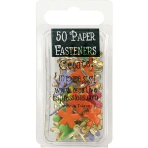 Creative Impressions Painted Metal Paper Fasteners 50 Per Pkg -Funky Flowers - Tropical