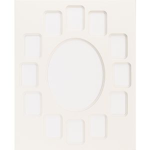 Photo Mat 16 inch X20 inch Double W Multiple Openings Linen W Linen