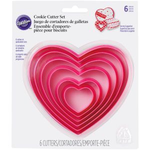Nesting Plastic Cookie Cutter Set 6 Per Pkg Hearts