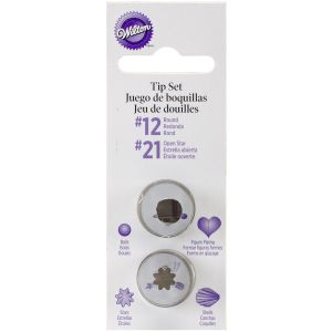 Decorating Tip Set 12 Round and 21 Star 1 Pack of 2 Pieces