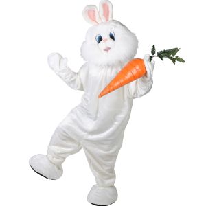Forum Deluxe Plush Bunny Rabbit Mascot Costume White One Size