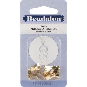Pendant Bails Medium 10mm 15 Per Pkg -Gold-Plated