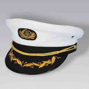 Forum Yacht Captains Hat Costume White Gold Adult