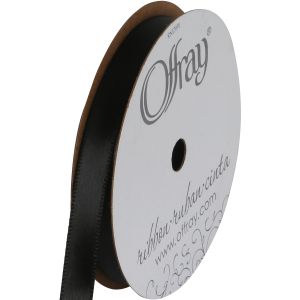 Offray Single Face Satin Ribbon 3 8 inch X18 Black