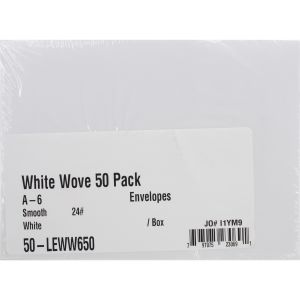 Leader A6 Envelopes (4.75 inch X6.5 inch ) 50 Per Pkg -White